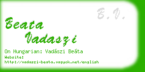 beata vadaszi business card