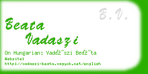 beata vadaszi business card